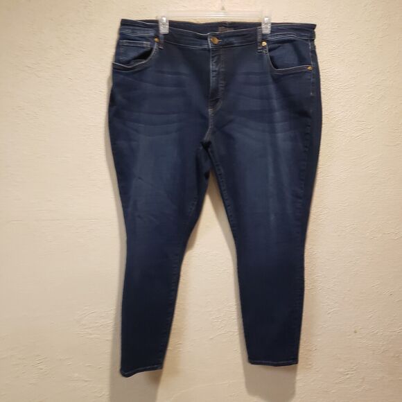 KUT from the Kloth Jeans Womens Plus Size 24W Dark Blue Denim Stretch - Picture 1 of 10